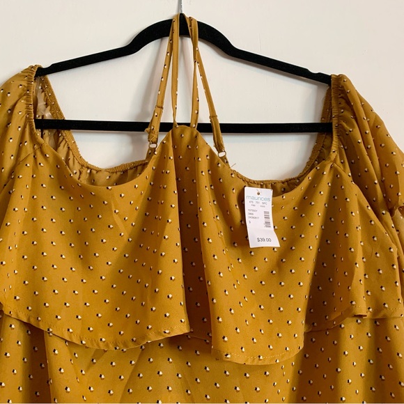 NWT MAURICES mustard plus blouse - Picture 3 of 5